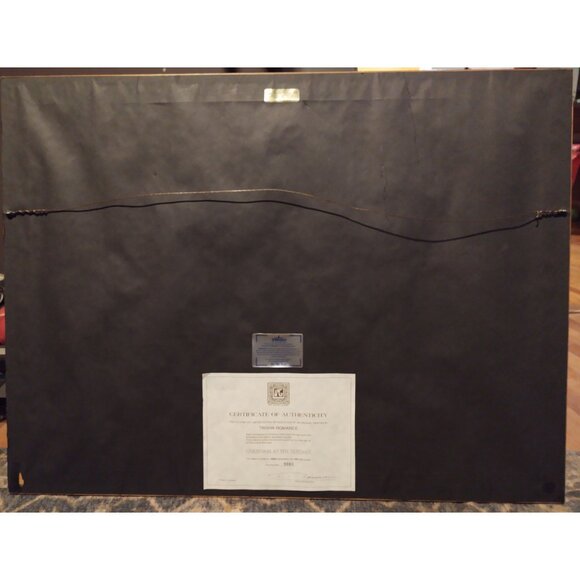 Trisha Romance “Christmas at the Cottage” Signed w/ COA Framed Print 33x25 - Picture 6 of 9